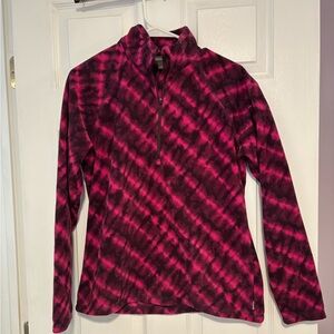 Eddie Bauer pink tie dye fleece 1/4 zip